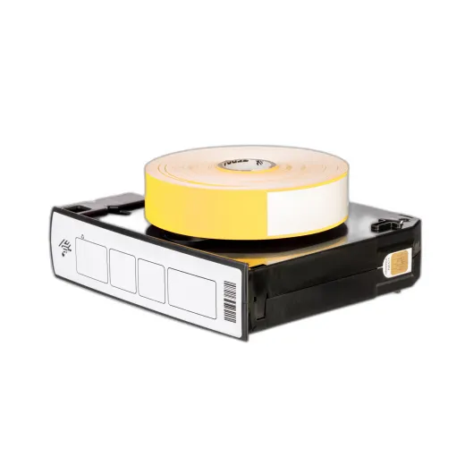 Wristband, Polypropylene, 1x11in (25.4x279.4mm); Direct thermal, Z-Band Direct, Adhesive closure, 1in (25.4mm) core, 200/roll, 6/box, Yellow. Black mark sensing.