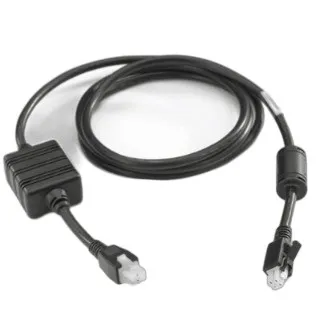 DC power cord used to power five-slot ShareCradles when using Level VI efficiency power supply (PWR-BGA12V108W0WW). Includes black extension tab for releasing the cable from the back of the cradle.