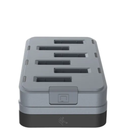 WS101 6-Slot Spare Battery Charger, Allows Charging of 6 Spare Batteries. Country Specific Power Supply (PWR-WUA5V45W1xx) and USB-C Cable (CBL-EC5X-USBC3A-01) are all sold separately.