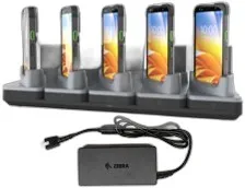 KIT: Charge-Only ShareCradle kit to charge up to five TC501 devices WITHOUT a protective boot and five spare batteries. Includes power supply (PWR-BGA12V150W1WW). Sold Separately: Country-specific AC line cord.