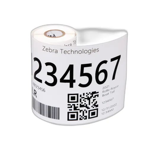 Label, Synthetic, 4x2in (101.6x50.8mm); DT, EnduraGuard 4000D, Coated, Acrylic, 0.75in (19.1mm) core, 225/roll, 36 /box, plain