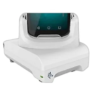 Single-slot cradle kit with USB communication for TC5X Healthcare devices. Includes shims, power supply (PWR-BGA12V50W0WW), and DC cable (CBL-DC-388A1-01). AC cable and USB cable (25-124330-01R) for PC connection are sold separately.