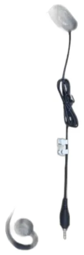 Standard 3.5mm wired headset for Push-To-Talk (PTT) and VoIP with rotating earpiece for right or left ear configuration. Includes built-in cord wrap, PTT button, and volume control.