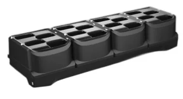 16-slot spare battery charger with fast-charging for MC9300 / MC9400 / MC9450 batteries. Power supply (PWR-BGA12V108W0WW), DC cable (CBL-DC-381A1-01), and country-specific AC cable are all sold separately.