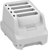 HC20/HC50 Healthcare white 4-slot battery charger; Charges up to four Li-ion batteries. Power Supply, DC cable and country specific AC line cord sold separately&nbsp;(PWR-BGA12V50W0WW, CBL-DC-388A1-01)