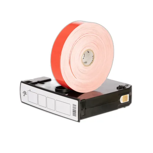 Wristband, Polypropylene, 1x10in (25.4x254mm); Direct thermal, Z-Band Splash, Adhesive closure, Cartridge, 350/roll, 6/box, Red