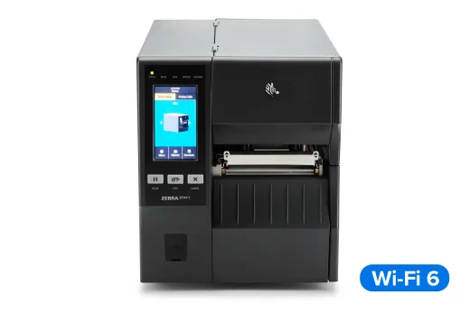 TT Printer ZT411; 4, 203 dpi, US Cord, Serial, USB, 10/100 Ethernet, Bluetooth 5.3/MFi, USB Host, Wi-Fi 6 802.11 AX Card: Rest of World (ROW), EZPL