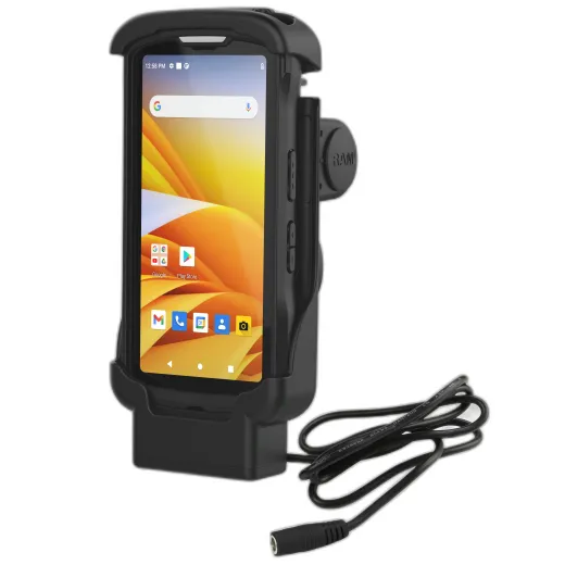 RAM power only spring-loaded cradle for FR55; TC53 / TC58; TC53e / TC58e / TC53e-RFID devices with or without rugged boot.Note: Products sold that do not bear the Zebra brand name are serviced and supported exclusively by their manufacturers in accordance with terms and conditions packaged with the products. Zebra’s Limited Warranty does not apply to products that are not Zebra branded, even if packaged or sold with Zebra products. Please contact the manufacturer directly for technical support and customer service.