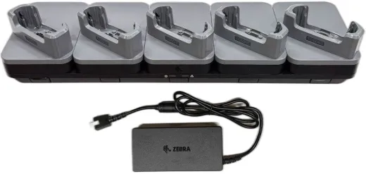 KIT: Ethernet / USB Communication ShareCradle to charge up to five TC501 devices WITH a protective boot. Includes power supply (PWR-BGA12V150W1WW). Sold Separately: Protective Boot (SG-TC5AEXO-01), and a country-specific AC line cord.