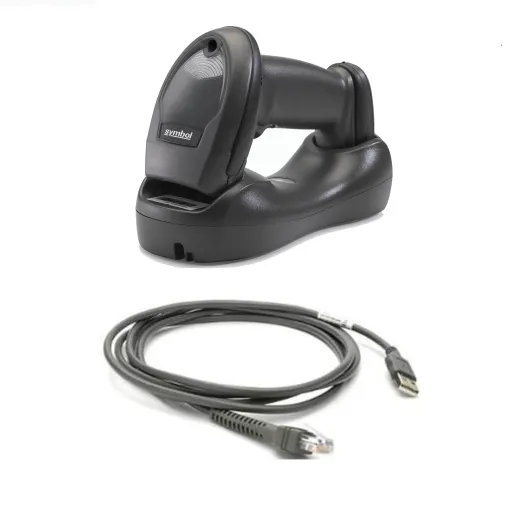 LI4278 Black Standard Cradle USB Kit: LI4278-SR20007WR Scanner, CBA-U01-S07ZAR USB Cable, CR0078-SC10007WR Cradle