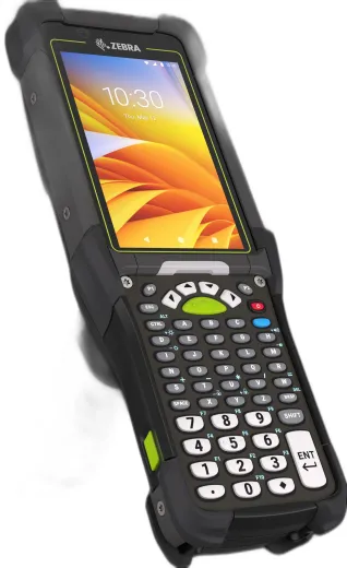 MC945B-3G1R6DSS-A6 - MC94, LAN, WIFI 6E, WAN -  Data Only, 5G / LTE, GPS, One SIM, One eSIM, Gun, Bluetooth, NFC, 4.3 Display, Vibrator, Android GMS, SE58 Imager, 8MP FF + 16MP RF Camera, 6GB RAM / 128GB UFS, 53 Key Standard, 7000mAh Standard Battery, Rest of World