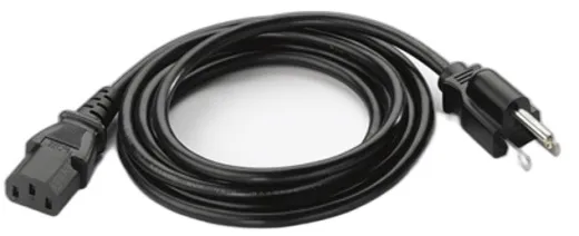 AC line cord, grounded, 6 feet or 1.8 meters, 3-prong, USA NEMA 5-15P plug. Associated countries: Canada, Mexico, United States.