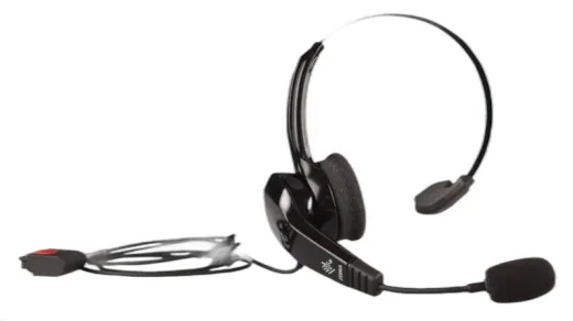HS2100 rugged wired headset with behind-the-neck headband left ncludes HS2100 shortened boom module (HS2100-SBOOM-01) and HSX100 behind-the-neck headband left module (HSX100-BTN-L-HB-01).