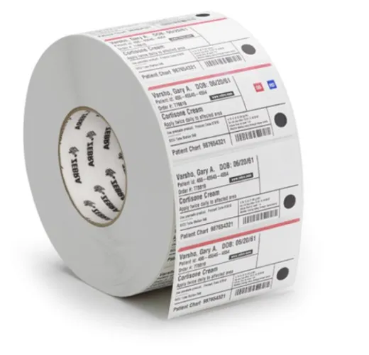 10020397 - Label, Paper, 2x1in (50.8x25.4mm); DT, IQ Color 2000D, Coated, Permanent Adhesive, 0.75in (19.1mm) core, 450/roll, 36/box, Printed