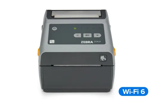 Direct Thermal Printer ZD621; 203 dpi, USB, USB Host, Ethernet, Serial, 802.11ax, BT5.3, USA/Canada, US Cord, Swiss Font, EZPL
