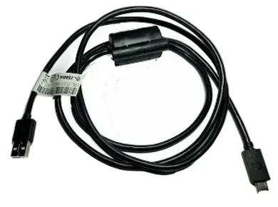 A USB-A to USB-C cable that attaches to USB-C port on bottom of the device. The cable has a length of approximately 1.5 meters or 5 feet. It includes an additional ferrite bead.