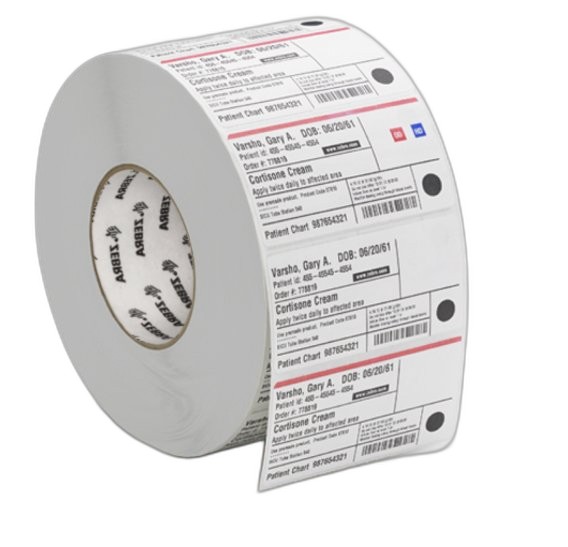 10020397 - Label, Paper, 2x1in (50.8x25.4mm); DT, IQ Color 2000D, Coated, Permanent Adhesive, 0.75in (19.1mm) core, 450/roll, 36/box, Printed