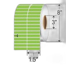 10023322 - Label, Polyimide, 2x0.25in (50.8x6.4mm); TT, Z-Supreme 4000T Green, High Performance Coated, Permanent Adhesive, 3in (76.2mm) core, 10000/roll, 1/box, Plain