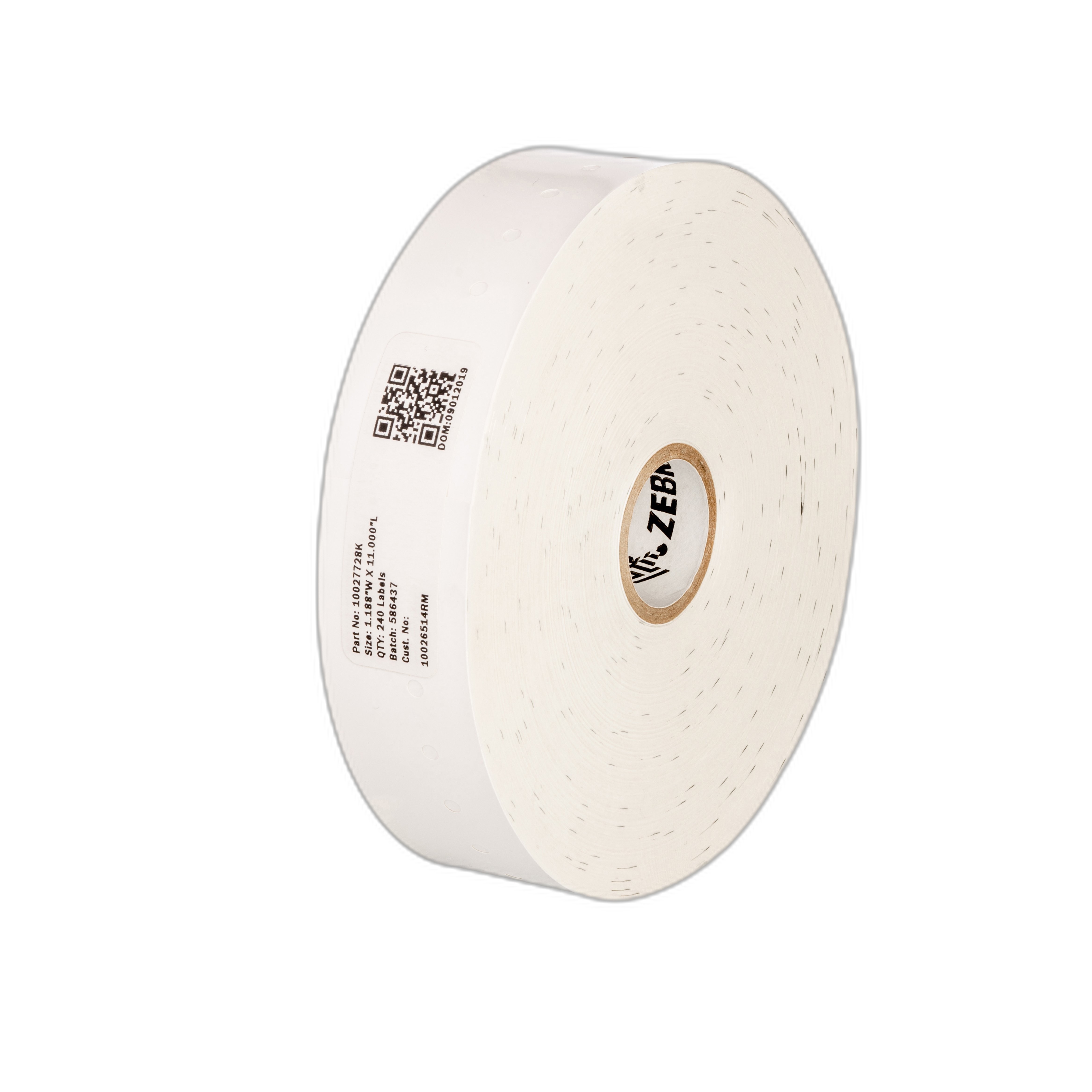 Wristband, Synthetic, 1x7in (25.4x177.8mm); DT, Z-Band QuickClip, Coated, 1in (25.4mm) core, 380/roll, Cartridge, Printed