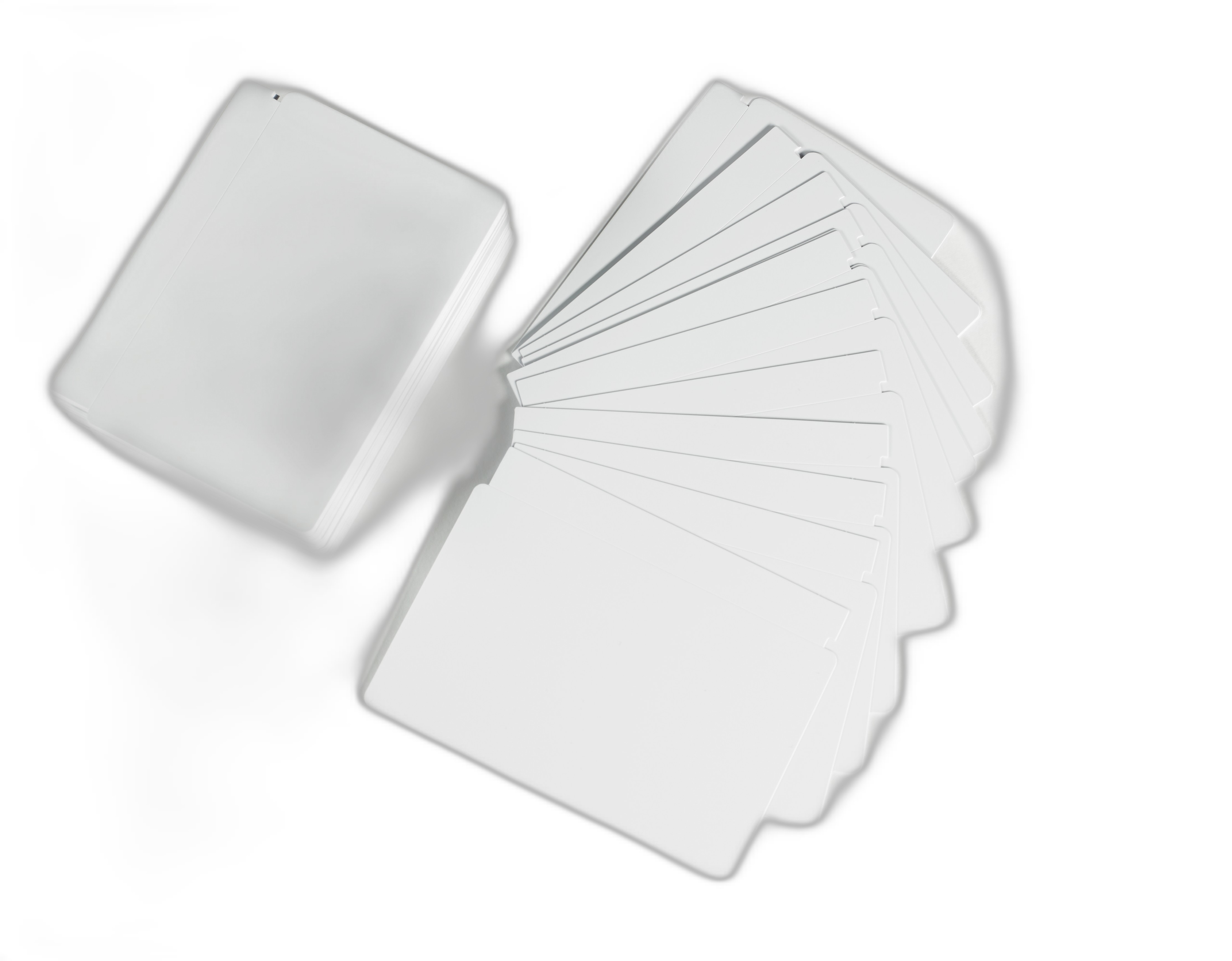 Zebra white PVC UHF cards, 30 mil Impinj Monza 4QT (100 cards)
