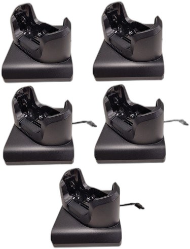 Set of five charge-only replacement cradle cups for TC701 devices. Includes five user-swappable cups, five screws to attach cup to base and five pre-installed shims.