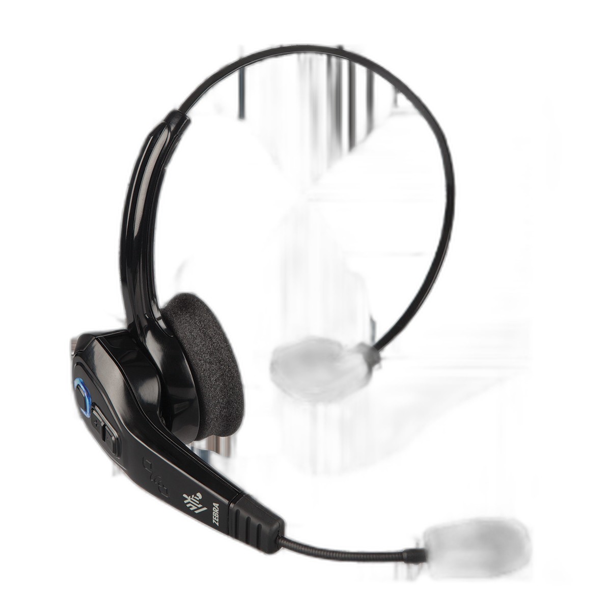 HS3100 rugged Bluetooth headset with behind-the-neck headband left includes HS3100 shortened boom module (HS3100-SBOOM-01) and HSX100 behind-the-neck headband left module (HSX100-BTN-L-HB-01).