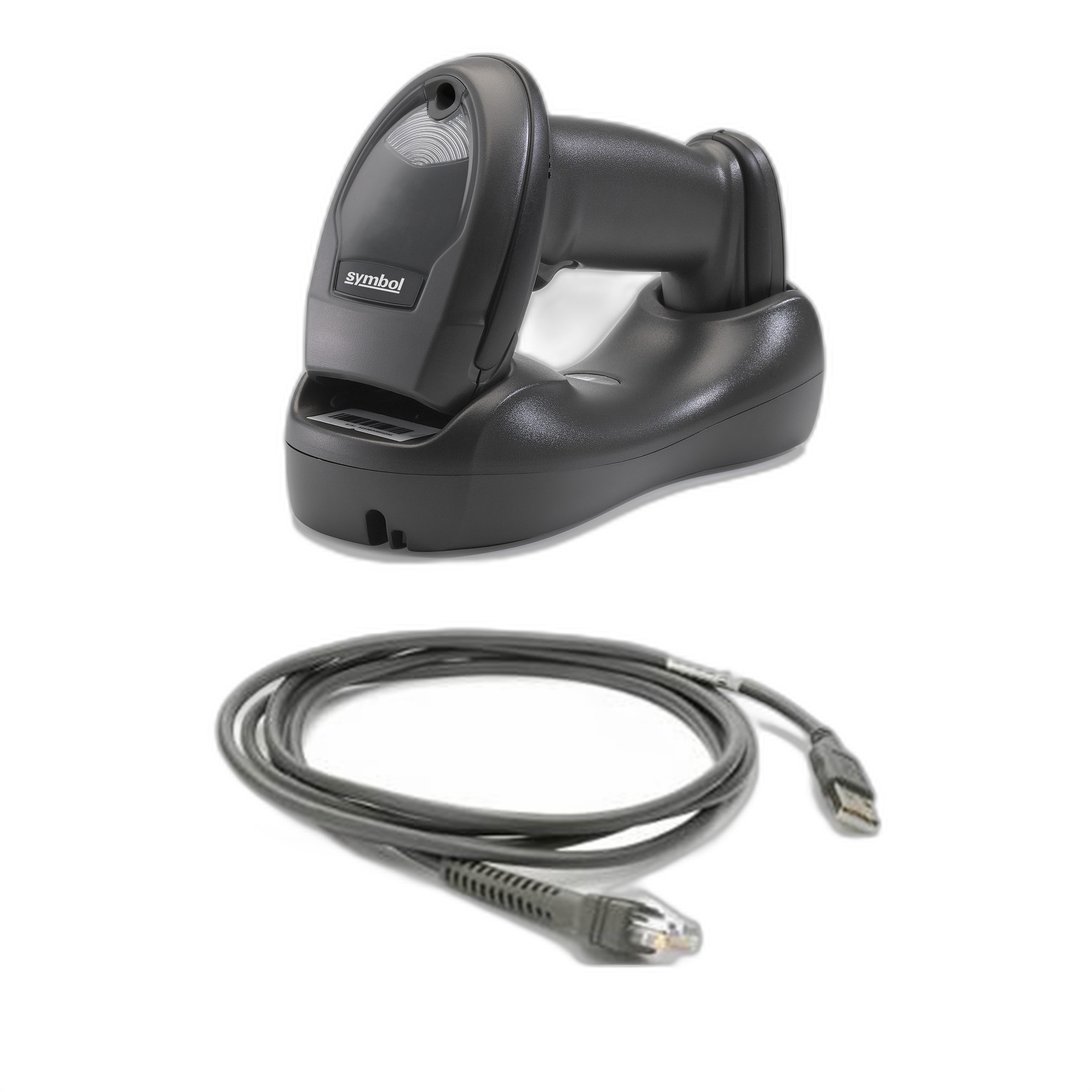 LI4278 Black Standard Cradle USB Kit: LI4278-SR20007WR Scanner, CBA-U01-S07ZAR USB Cable, CR0078-SC10007WR Cradle