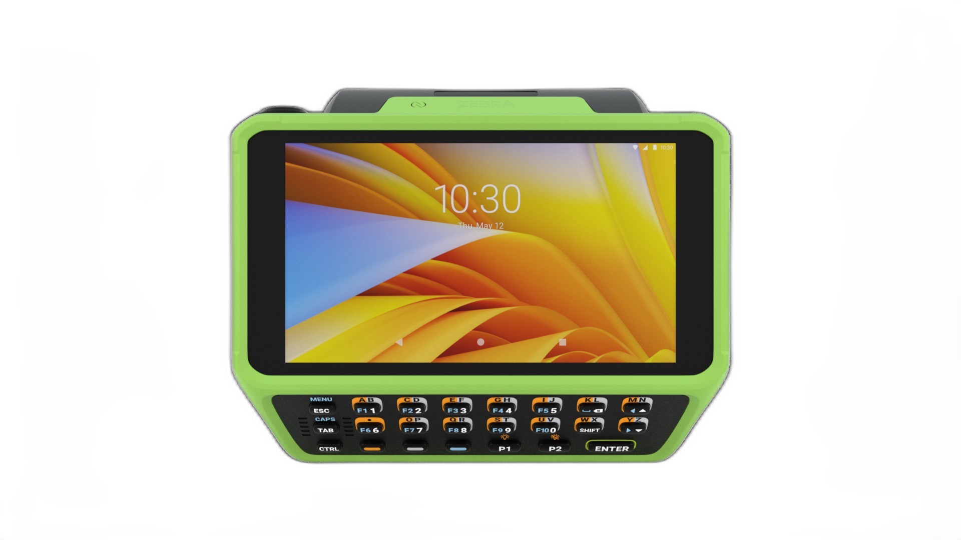 WT6400 Wearable Terminal, Touch Display and Keyboard, Extended Battery (5000mAh), 6GB RAM/64GB Flash, 13MP Side Camera, Rugged Connectors, Rest of World. Operating temp -30C/-22F to 50C/122F. Mounts must be ordered separately.