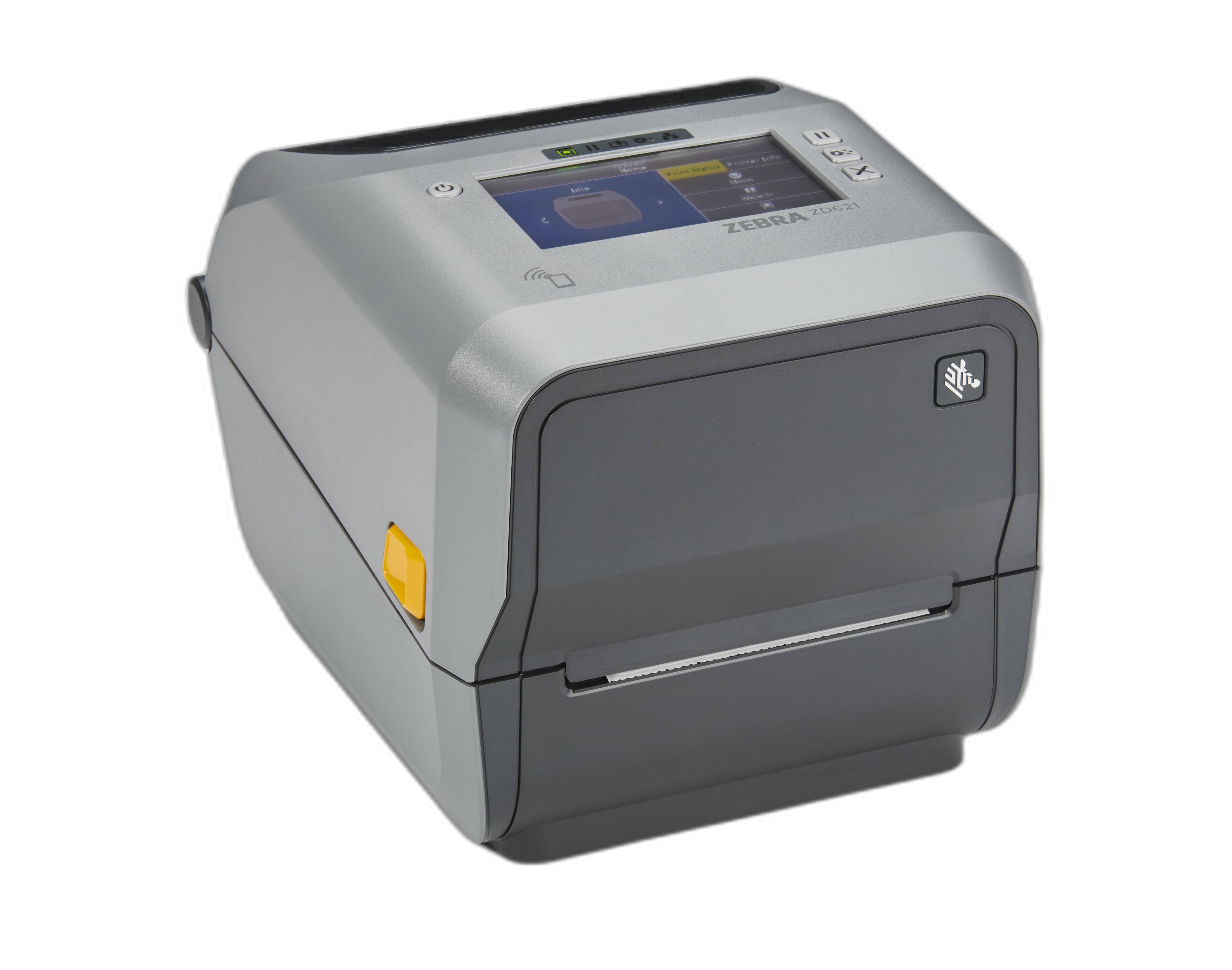 Thermal Transfer Printer (74/300M) ZD621; 203 dpi, USB, USB Host, Ethernet, Serial, BTLE5, Dispenser (Peeler), US Cord, Swiss Font, EZPL