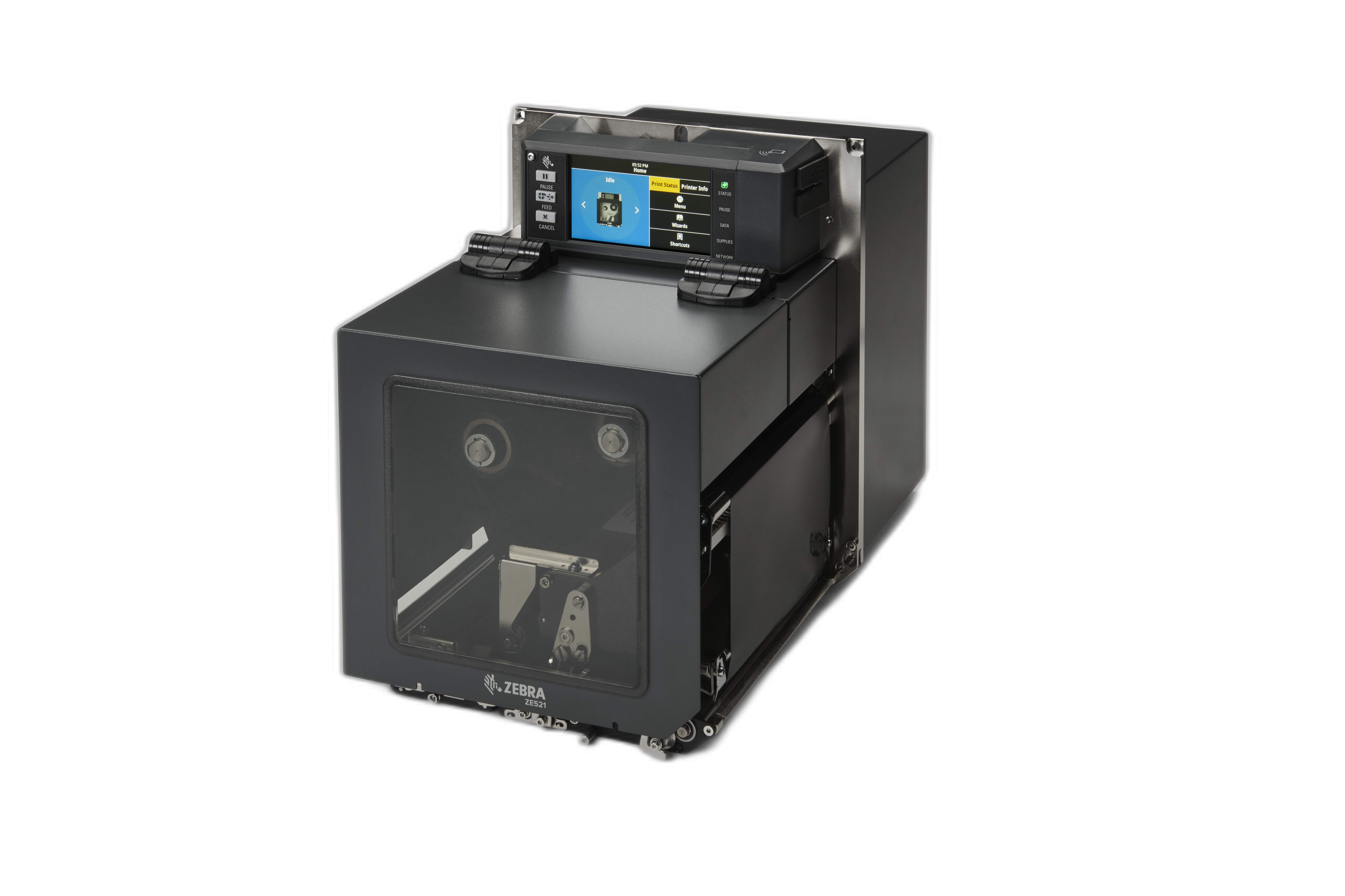 TT Printer ZE521; 6, 300 dpi, LH, US Cord, USB, Serial, Ethernet, Bluetooth 4.1, Dual USB Host, Color Touch, ZPL