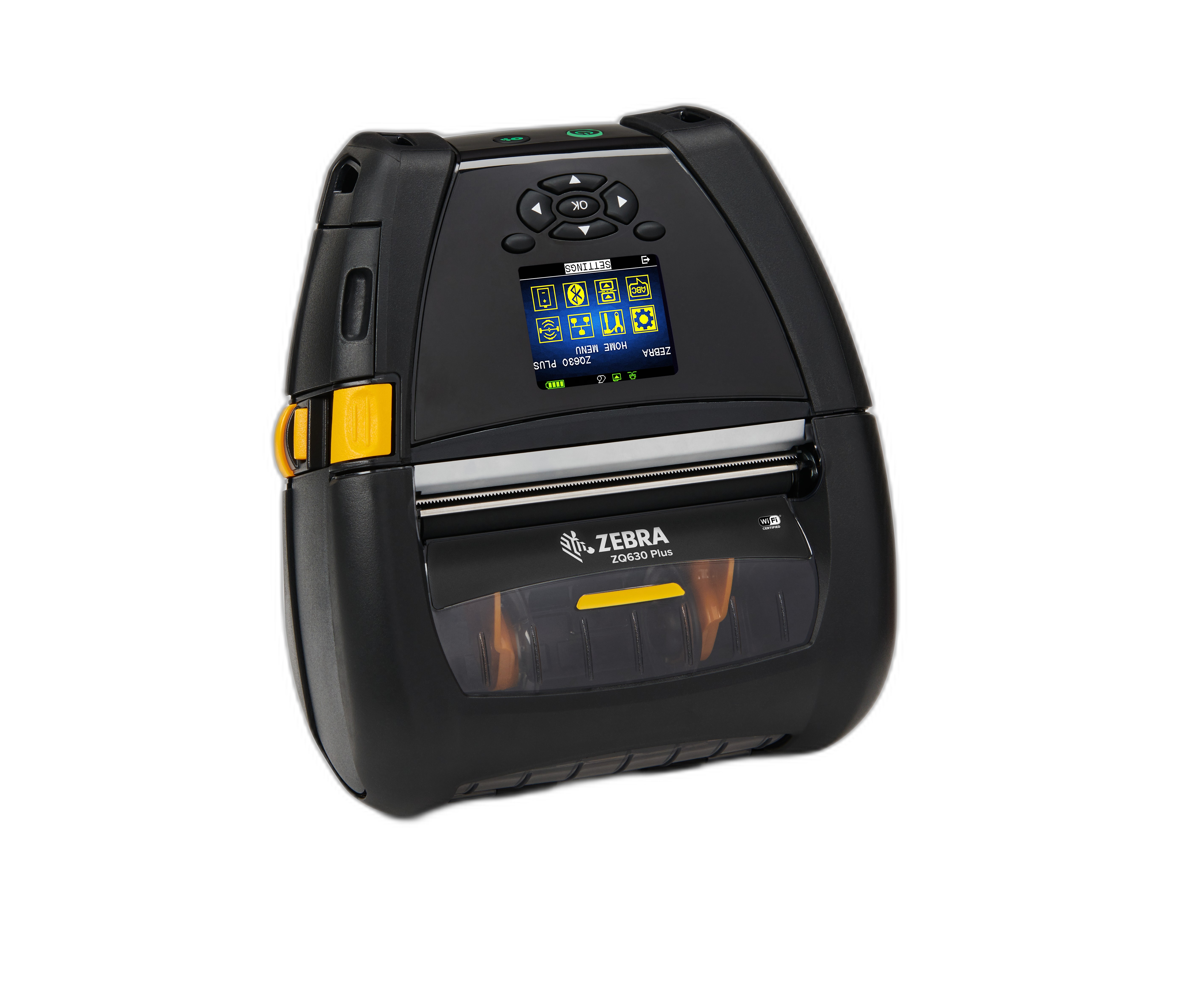 ZQ63-AUXAL04-00 - DT Printer ZQ630 Plus; English fonts, Wi-Fi 6 Dual Radio (802.11AX / BT5.x), Linered platen, 0.75 core, Group L, Belt clip