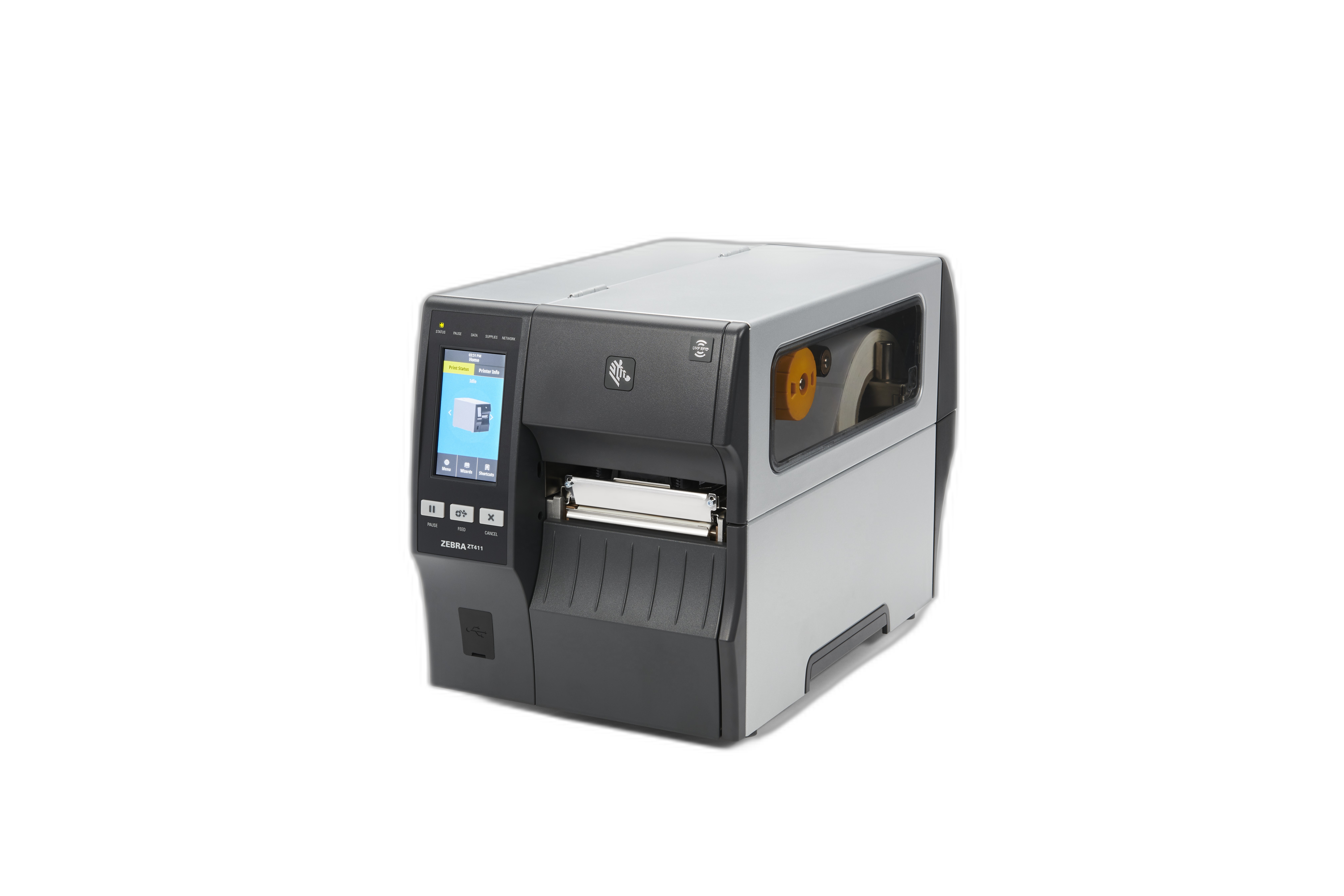 ZT41142-T5100C0Z - TT Printer TAA ZT411; 4, 203 dpi, US Cord, Serial, USB, 10/100 Ethernet, Bluetooth 4.1/MFi, USB Host, On-metal, RFID UHF Encoder: Rest of World (ROW), EZPL