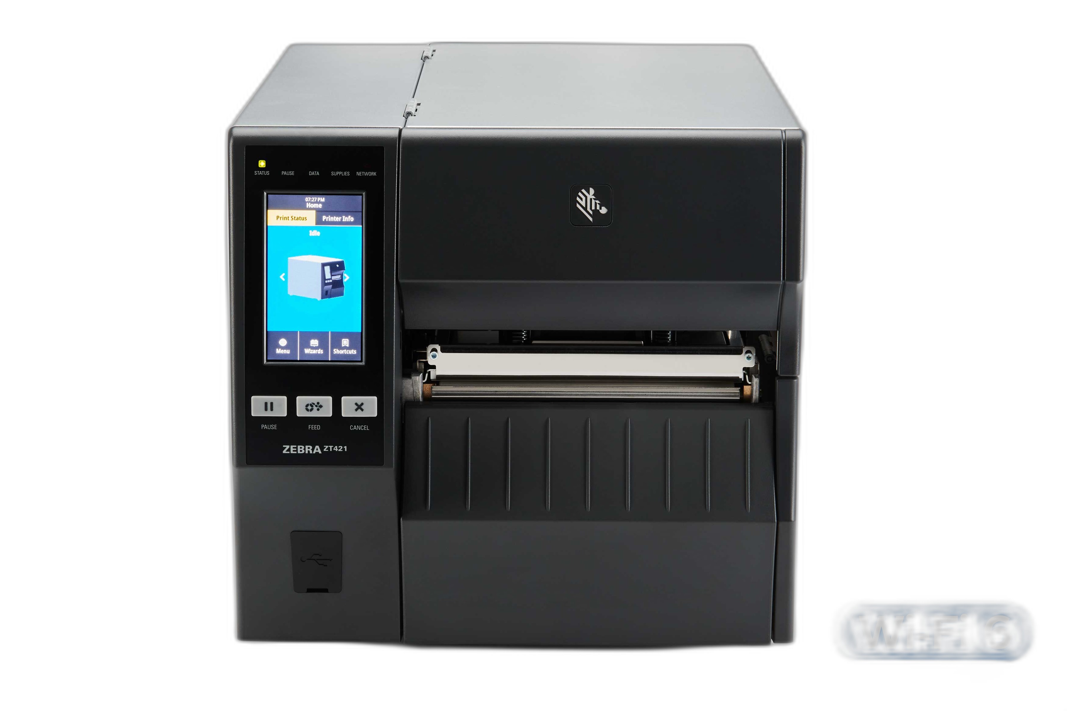 TT Printer ZT421; 6, 203 dpi, US Cord, Serial, USB, 10/100 Ethernet, Bluetooth 5.3/MFi, USB Host, Wi-Fi 6 802.11 AX Card: Rest of World (ROW), EZPL