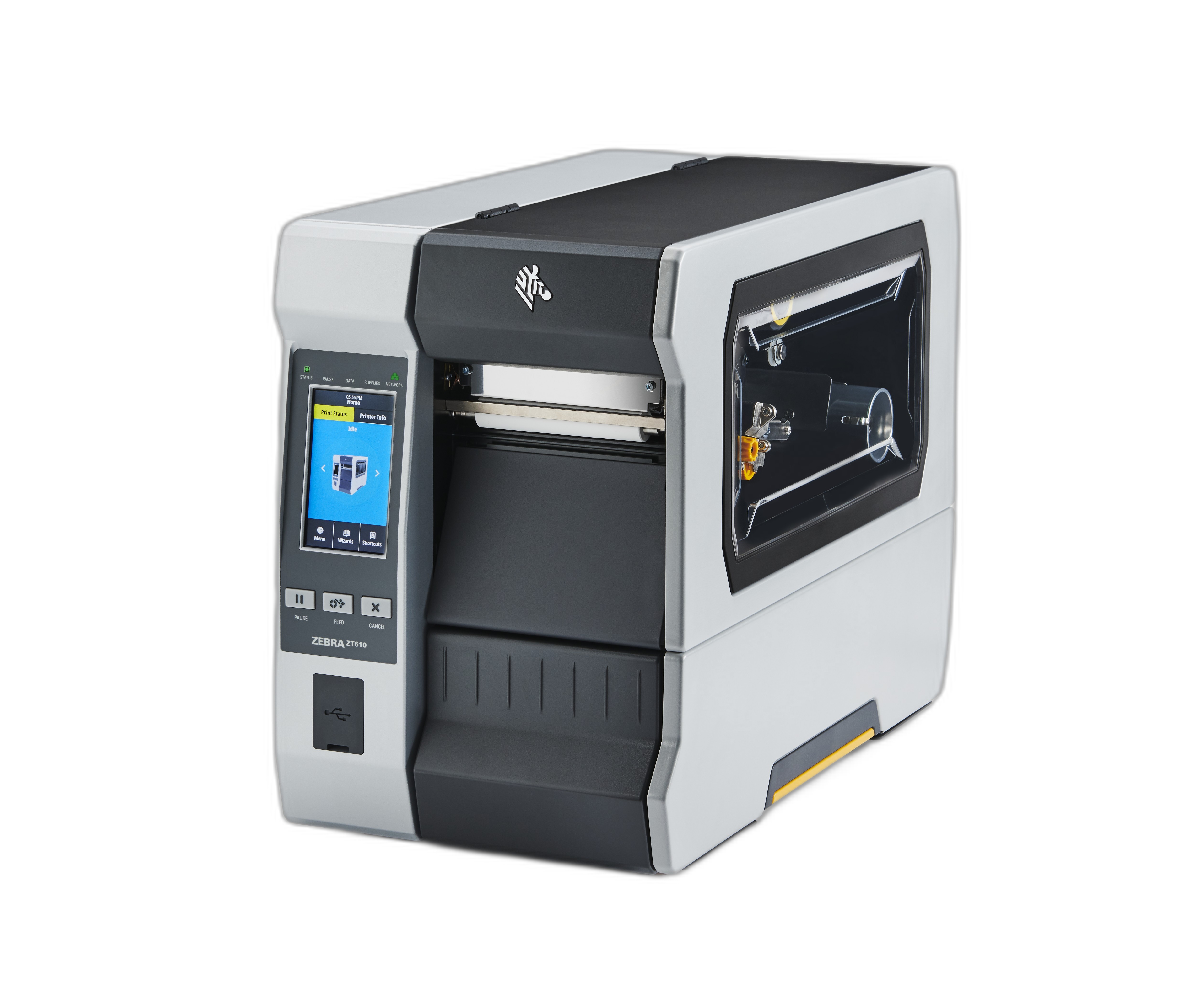 TT Printer ZT610; 4, 203 dpi, US Cord, Serial, USB, Gigabit Ethernet, Bluetooth 4.1, USB Host, Tear, RFID UHF Encoder:Global (ROW), Color Touch, ZPL